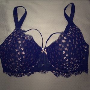 Pink and Black Strappy Cacique Bra